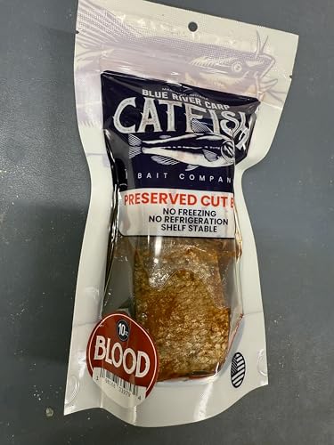 Blood Scented - Preserved Cut Bait for Fishing in a Convenient 7oz - Reasealable Package with Many Pieces.