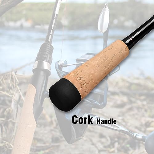 Fiblink 4 Pieces Travel Spinning Rod Medium Carbon Spinning Fishing Rod Portable Fishing Rod - size: 7'6" Medium