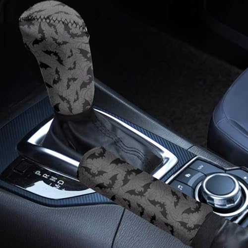 Bulopur Car Shifter Gear Hand Brake Trim Cover Set for Most Cars Van SUV Sedan Truck Auto Accessories - color: Bat Spider Web