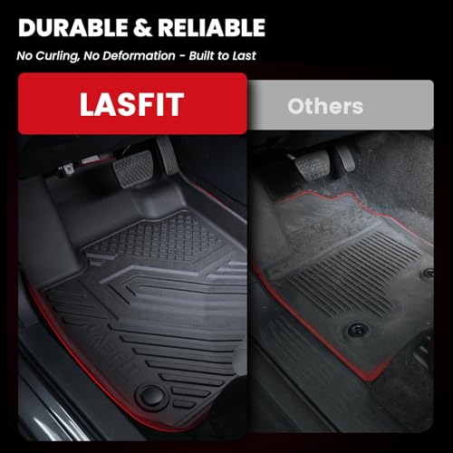 LASFIT Floor Mats for Honda Civic Sedan 2016-2021 & Hatchback 2017-2021 & Coupe 2016-2020, All Weather TPE Custom Fit Floor Liner, 1st & 2nd Row, Black - size: 1st & 2nd Row