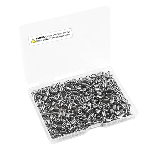 Barrel Swivels Fishing Tackle, 20/80pcs Heavy Duty Fishing Swivel Connector Stainless Steel Black Nickel Rolling Swivels Saltwater Freshwater 30-1322lb - size: 80pcs--4#--77lb