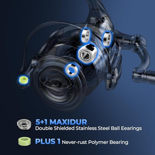KastKing ReKon Saltwater Spinning Fishing Reel – Up to 55LBs Max Drag Big Game Fishing Reel - Innovative NyliTech Body- Water Resistant - MaxiDur 5+1+1 Corrosion-Resistance Bearing System - size: 2500