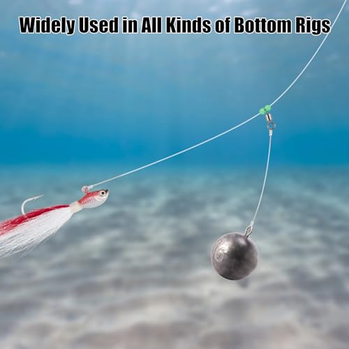 Dr.Fish Cannonball Sinkers Saltwater Lead Fishing Weights Round Ball Sinkers Trolling Downrigger Weights Bottom - size: 5oz-5 Pack