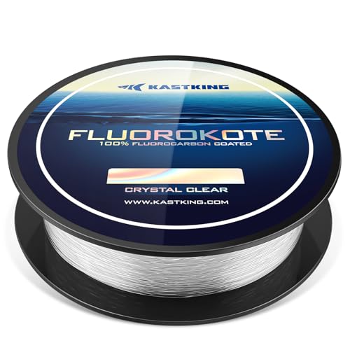 KastKing Fluorokote 100% Fluorocarbon Coated Fishing Line, Fluorocarbon Leader, Extreme Clarity,Fast Sinking,Shock Resistant, High Abrasion Resistance - size: 10LB(500Yard)