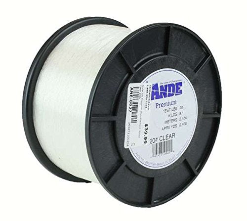 ANDE Premium Monofilament Line with 80-Pound Test, Pink, 3-Pound Spool (1800-Yard) - size: 20lb - 2400yd