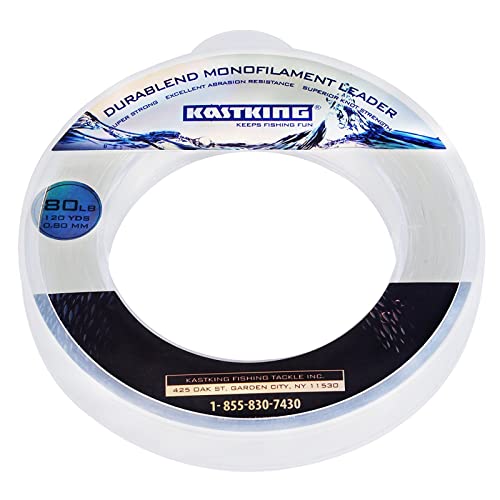 KastKing DuraBlend Monofilament Leader Line - Premium Saltwater Mono Leader Materials - Big Game Spool Size 120Yds/110M - size: 20 LB (Wound on Spool) 0.40mm