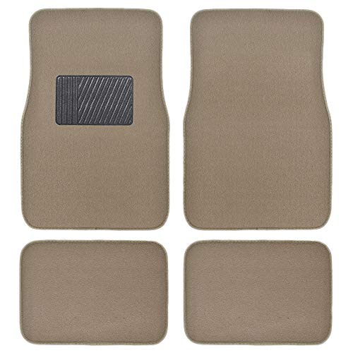 Motor Trend Premium Inter-Lock Backing Carpet Car Floor Mats - Front & Rear, Thick & Durable Auto Protection, Fits Most Cars Truck SUV Coupe Sedan - color: Medium Beige