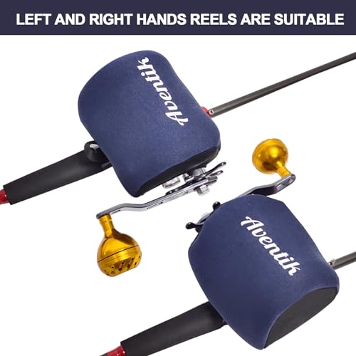 Aventik Neoprene Conventional Reel Cover Round Reel Gloves Trolling Reels Storage Reel Pouch Fits 800 1000 2000 3000 4000 5000 6000 Series Fishing Reels - color: Black, size: XL:5.1''W x 3.5''D