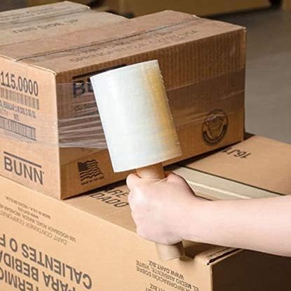 5” Stretch Wrap Mini Film 12 Rolls x 1000 Ft by PackageZoom Industrial Strength Adhering Shrink Wrap Rolls for Box & Furniture Wrapping Heavy Duty, 55 Gauge Clear Plastic Wrap for Moving & Packing