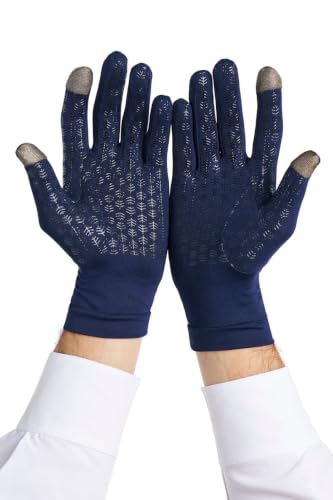 Coolibar Full Finger UV Sun Gloves - UPF 50+ Sun Protection - Gannett - color: Navy, size: Medium