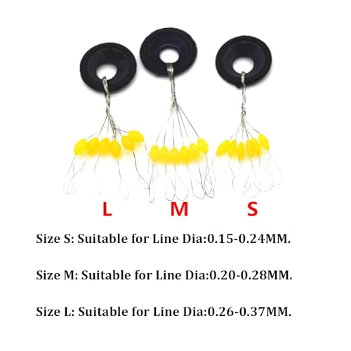 6 in 1 Fishing Bobber Stopper,Soft Silicone Float Sinker Stops,100Pcs Cylinder,Oval Float Stop Stoppers… - color: Orange-Oval, size: Small