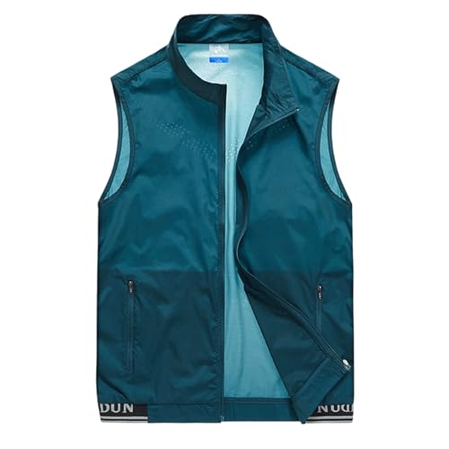 Fishing Vest - Fishing Vests for Men Zip Up Lightweight Sleeveless Utility Jackets Quick Dry Outwear Vests with Pockets - color: 01# Blue, size: Medium