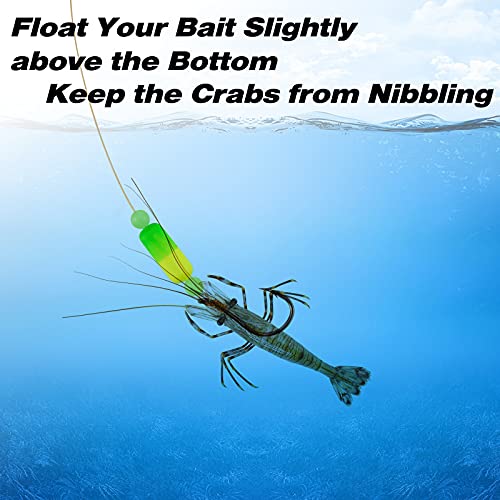 Dr.Fish 30 Pack Fishing Rig Floats Pompano Floats Walleye Rig Lure Making Accessories Surf Fishing Foam Snell Bobbers - color: Chartreuse, size: Small-3/5*1/4"