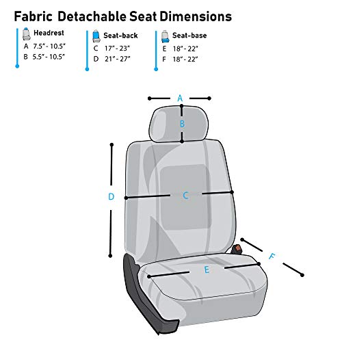 FH Group Striking Striped Car Seat Covers - Universal Fit, Washable Seat Covers for Cars, SUVs, Vans, Sedans, Black, Front Set - color: Black, size: Front Set
