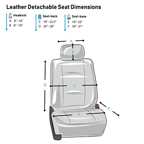 FH Group Deluxe Faux Leather Diamond Pattern Front Set Car Seat Cushions Comes with Headrest Covers (Blue) with Gift, Easy to Install - Universal Fit for Cars, Trucks, & SUVs - color: Blue