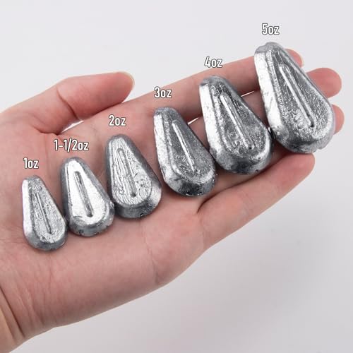 Dr.Fish 5 Pack No Roll Sinker Lead Fishing Weights Freshwater Catfish Sinkers Flat Coin Disc Weights Bank River Surf Fishing Saltwater - size: 3oz-5 Pack