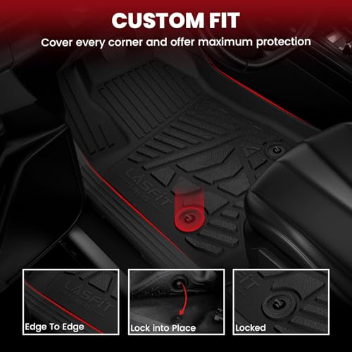 LASFIT Floor Mats for Chevy Silverado/GMC Sierra Crew Cab 1500 2500/2500HD 1999-2007, 3500HD 2001-2007(2007 Fit Classic Body Only), Suburban/Yukon XL/Escalade ESV (2nd Row Bench Seat Only) 2000-2006 - size: Mats for 1500/2500HD/3500HD Crew Cab 1999-2007