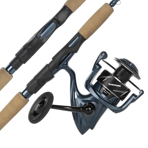 KastKing ReKon Saltwater Fishing Rod and Reel Combo, Fishing Poles & Reels Combo, Graphite Blank, Zirconia Rings, NyliTech Frame & Rotor, EVA Handle, Uplock Reel Seat - style: Spin-7'0" Medium-3000 Reel-2pcs