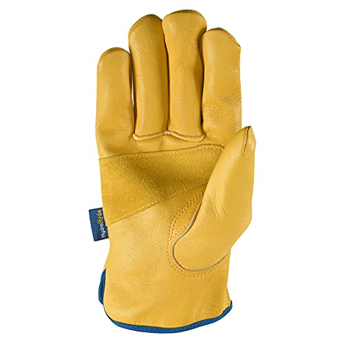 Wells Lamont Men's Adjustable HydraHyde Leather Work Gloves – Water-Resistant, Breathable, Durable – Ideal for Gardening, Landscaping, Ranching – Heavy Duty Leather Work Gloves – Saddletan, XX-Large - size: 2X-Large (Pack of 1), style: Adjustable