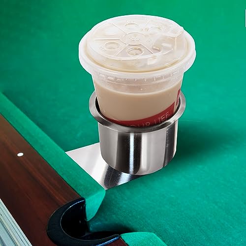GSE Games & Sports Expert Stainless Steel Cup Holder, Drop-in Cup Holder for Casino Poker Tables, Work Desks, Boats, RVs, Cards & Trucks (Slide Under) - color: Jumbo, style: 2-Pack