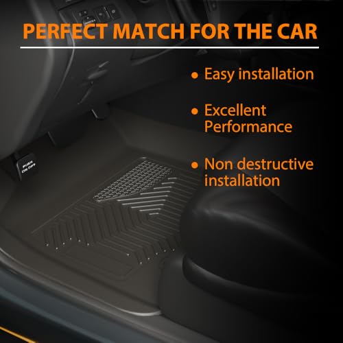 G-PLUS Floor Mats 3pcs Compatible with Chevy Silverado GMC Sierra 1500 1999-2006 & 1500 Classic 2007, Fit Silverado Sierra 2500 2001-2004, 2WD 4WD Extended Cab TPE Floor Cargo Liners - size: 99-06|Fit Silverado & Sierra Extended Cab|3PCS