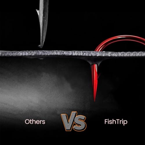 FishTrip 25/50/200pcs Treble Hooks Red, Replacement Hooks for Hard Lures | High Carbon Steel, Ultra Barbed Sharp Triple Fishing Hooks for Saltwater Freshwater, Fish Hook for Bass Trout Size 14-4/0 - size: 10#_25pcs