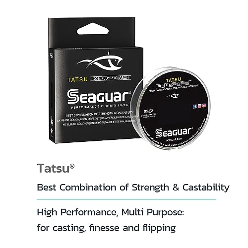 Seaguar Tatsu Fishing Line for Casting, & Live Bait, 100% Fluorocarbon, Clear, Multiple Sizes - size: 15lbs/200yds