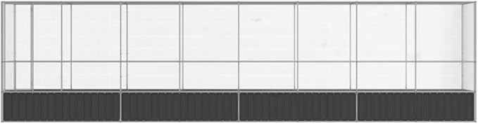 Large Metal Heavy Duty Walk-in Aviary Cage with Extension, Ample Activity Space Bird Cage with Lockable Door Also for Chickens and Rabbits, Silver 328.5"x42.1"x83.5" Steel,-409