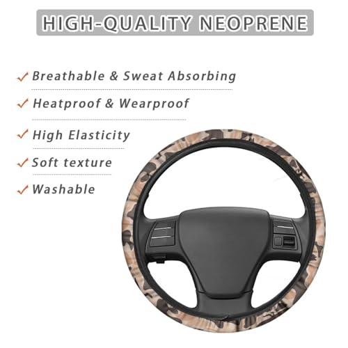 Camo Hunting Duck Steering Wheel Cover 15 Inches for Men Neoprene Anti-Slip Car Steering Wheel Grip Wrap Soft Car Accessories Protective for SUV Vehicle Sedan Truck - color: Camo Hunting Duck-Brown