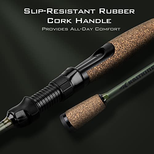 KastKing Spartacus II Fishing Rods - IM6 Graphite Blanks Casting & Spinning Rods, 2-Piece Rods with Extra Tip Section, PTS Power Transition System, KastFlex Technology, Rubber Cork Handle - size: 6'8"- ML- Fast (2pcs+ Extra Tip), style: Spinning