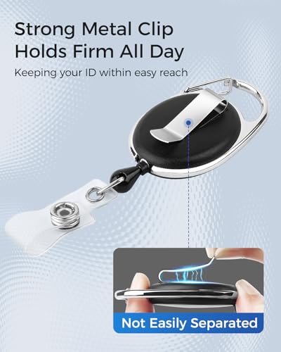 KTRIO ID Badge Holder with Retractable Reel, Vertical, 2 Pack | Fits 2.5x3.4" Cards, Clear Vertical Holder, 24" Retractable Badge Reel, Metal Clip & Key Ring, 2-Pack Set - style: 2 Pcs | Vertical