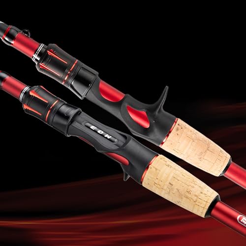 EOW XPEDITE LITE Portable Telescopic Fishing Rods & Combo, Spinning & Casting Fishing Poles, 24T Carbon Rod Blanks, Solid Carbon Tip, Split Cork Grips, Travel Rod, Combos with 5+1BB Spinning Reel - size: 5'6"-M-Fast, style: Rod- Casting
