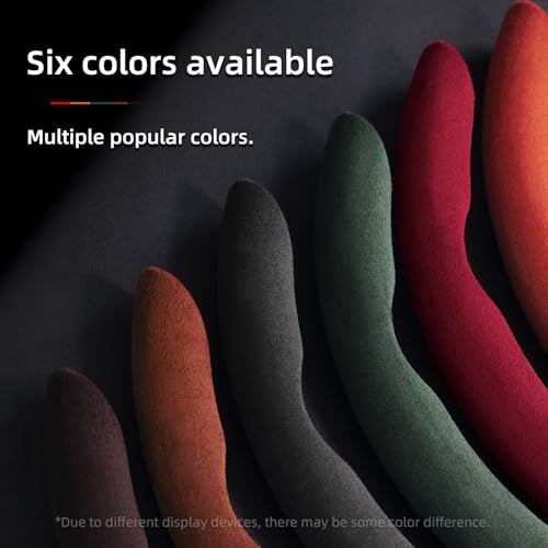 Suede Thin Car Steering Wheel Cover, 3 Piece, Fits 14-16 inch Round Steering Wheels, Red - color: Red, size: 3pcs: Fits Round Steering Wheels