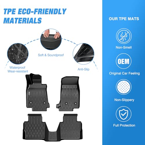 Nilight TPE Floor Mats for Cadillac CT5 2019 2020 2021 2022 2023 2024 All Weather Custom Fit Heavy Duty Floor Liners - color: 2019-2024 Cadillac CT5