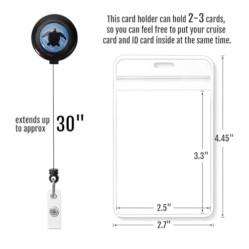 MNGARISTA Retractable Cruise Lanyard for Ship Cards, Waterproof Lanyards for Cruise Ship Cards with ID Holder, 2 Pack, Hippocampus - color: Hippocampus