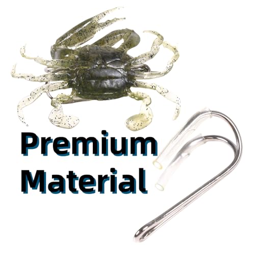 3 PCS Crab Lure, Soft Saltwater Artificial Lure, Simulation Crab Bait with Double Sharp Hooks for Sea Fishing