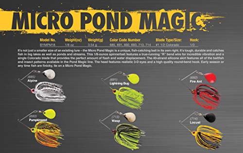 BOOYAH Pond Magic Small-Water Spinner-Bait Bass Fishing Lure - color: Pumpkinseed, style: Micro Pond Magic