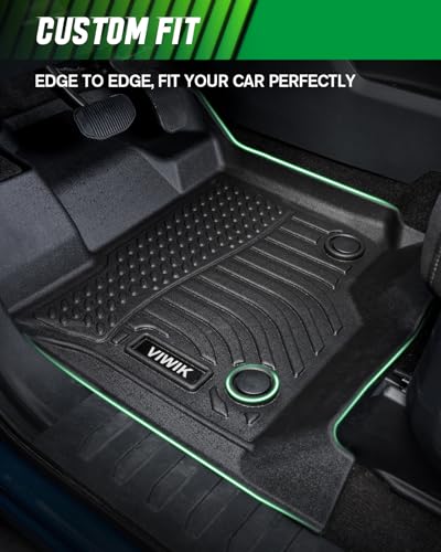 VIWIK Ford Escape Floor Mats - Custom Fit for 2013-2019 Models, All Weather Protection, Easy to Clean, Non-Slip TPE, 3D Scanning Design, Waterproof, Odorless, Durable, High Edge, Full Coverage - size: Fits for 2019-2013 Ford Escape