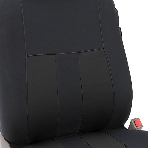 FH Group Striking Striped Car Seat Covers - Universal Fit, Washable Seat Covers for Cars, SUVs, Vans, Sedans, Black, Front Set - color: Black, size: Front Set