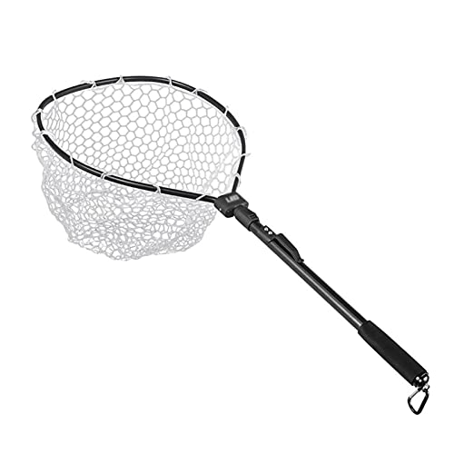 Foldable and Retractable Fishing net Fly Fishing Net Mesh Wooden Handle Nylon/Rubber Landing Net Catch and Release Holder Basket Combo Kit Trout FishingTools Easy to Carry and Storage