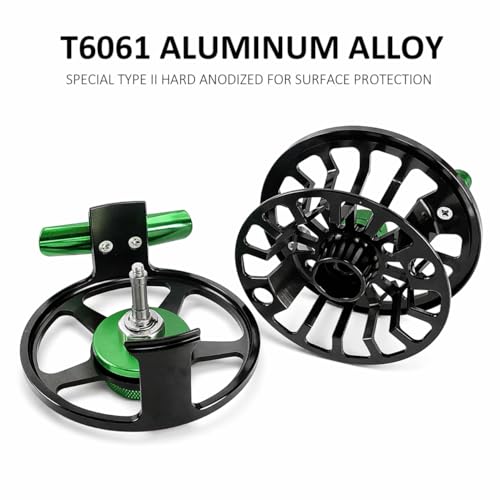 Aventik FLK II Fly Fishing Reel Aluminum Trout 3/5, 5/7, 7/9wt Large Arbor Freshwater Fly Reel - size: 7/9wt, style: Black-with Line