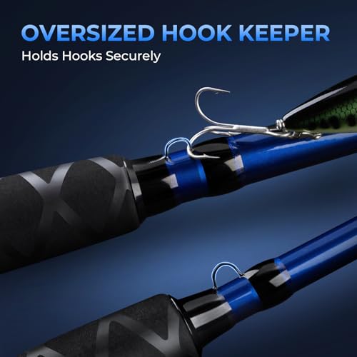 KastKing Kapstan Saltwater Spinning Rod, Boat & Surf Fishing Rod, Lightweight S-Curve Graphite Blanks, Stainless-Steel Double-Foot Guides, Aluminum/Graphite Locking Reel Seat, 2-Piece PTS Rod - style: Spin-12'0"-h-mf