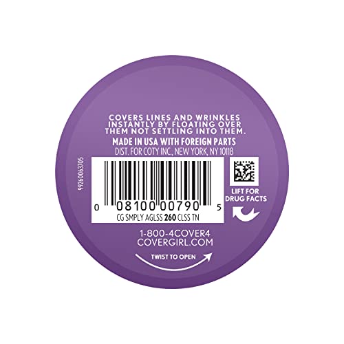COVERGIRL Simply Ageless Instant Wrinkle Defying Foundation, SPF 28, Hyaluronic Complex & Vitamin C - 260 Classic Tan, Pack of 1