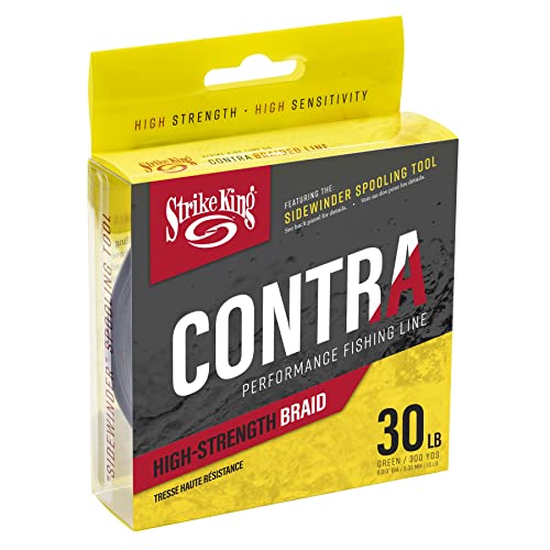 Strike King Contra Braid Performance Fishing Line, 300-Yards - color: Green, style: 300-yard/30-pound