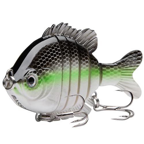 BASSDASH SwimPanfish Multi Jointed Panfish Bluegill Swimbaits Hard Topwater Bass Lures Fishing Lure Crank Saltwater 3.5in/0.85oz,Pack of 4 - color: WFBY