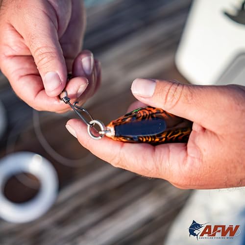 American Fishing Wire Fishing Swivels - Mighty Mini 100% Stainless Steel Snap Crane Swivels, 3X Stronger Than Brass, For Terminal Tackle Box, Up to 600lb Test - Fishing Gear for Fishing Line Leaders - style: #2/0, 450 Lb, 2 Pc