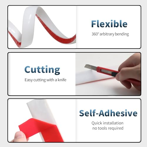 Flexible Quarter Round Molding, Mini Peel and Stick Rubber Trim Moulding(118Inch) - color: Wood Grain, size: 10 Feet