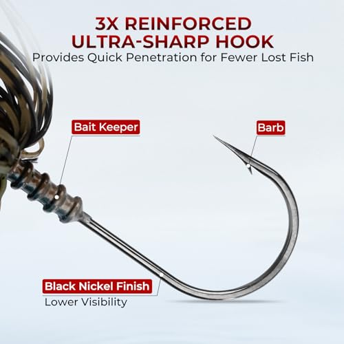MadBite by KastKing Spinnerbait Fishing Lures, Bass Trout Salmon Walleye Stainless Steel Spinner Baits Kit, Saltwater Freshwater, 4 pcs - color: Muddy Water - Colorado & Willow, size: 1/2oz