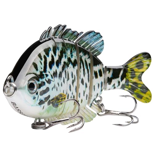 BASSDASH SwimPanfish Multi Jointed Panfish Bluegill Swimbaits Hard Topwater Bass Lures Fishing Lure Crank Saltwater 3.5in/0.85oz,Pack of 4 - color: WFBY