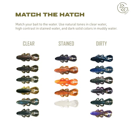 Googan Squad Bandito Bug Fishing Lures – Soft Bait for Bass Fishing, Swim Baits with Unique Kicking Action, Saltwater and Freshwater Fishing Gear, Pack of 6 (4 inches) - color: Green Pumpkin Blue